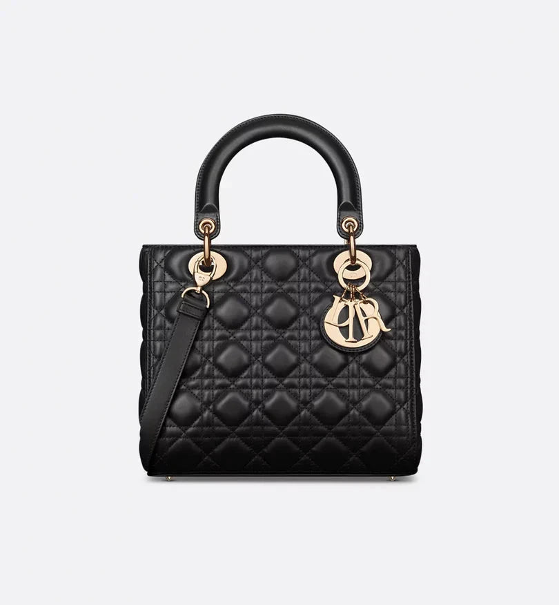 🖤 Christian Dior Medium Lady Dior Bag – Black Cannage Lambskin Elegance Glammy