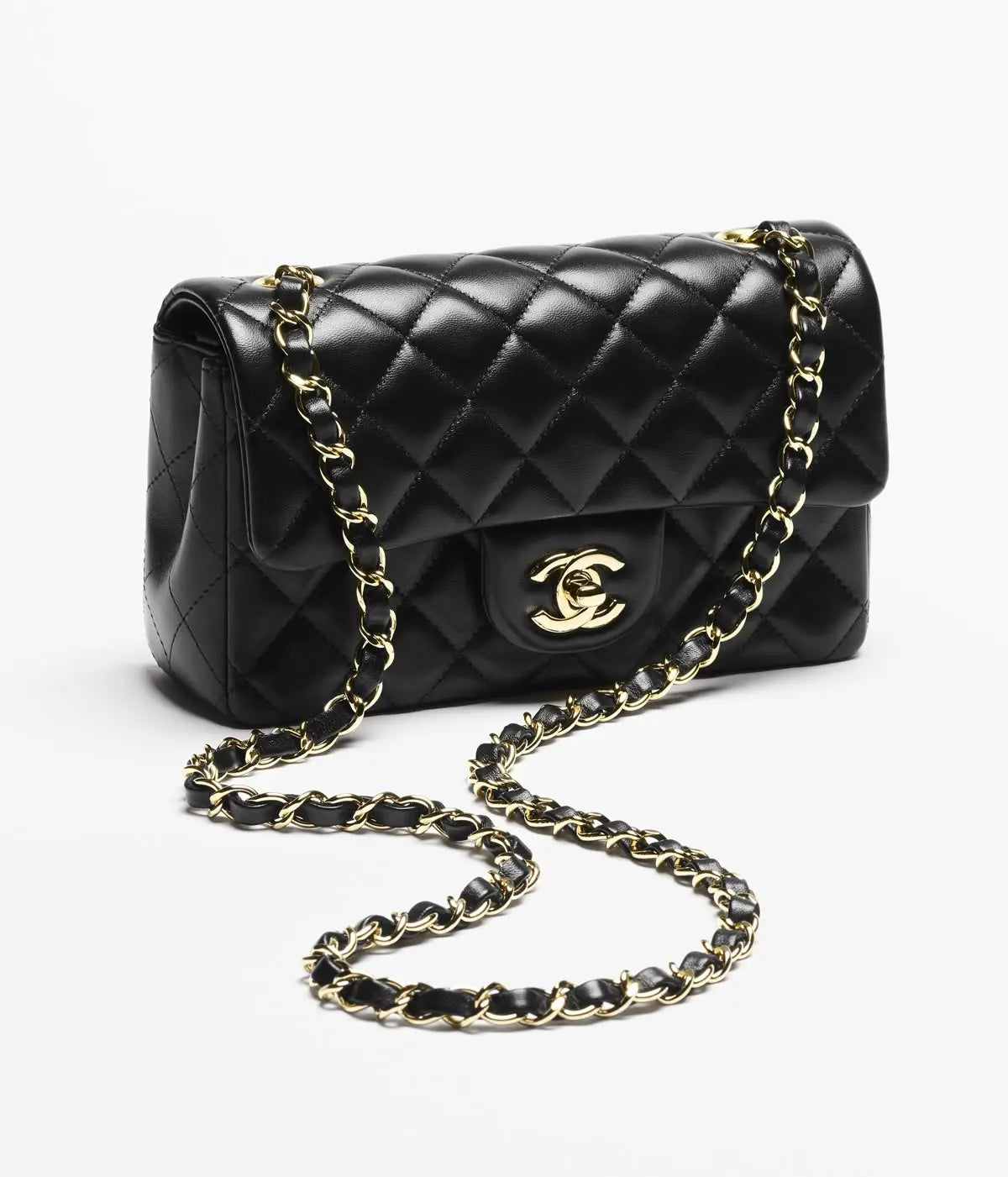 Chanel Classic Flap Bag |Black Quilted Lambskin with Gold-Tone Hardware Glammy