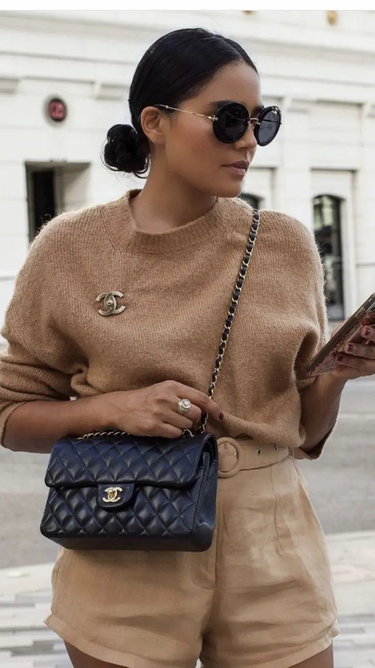 Chanel Classic Flap Bag |Black Quilted Lambskin with Gold-Tone Hardware Glammy